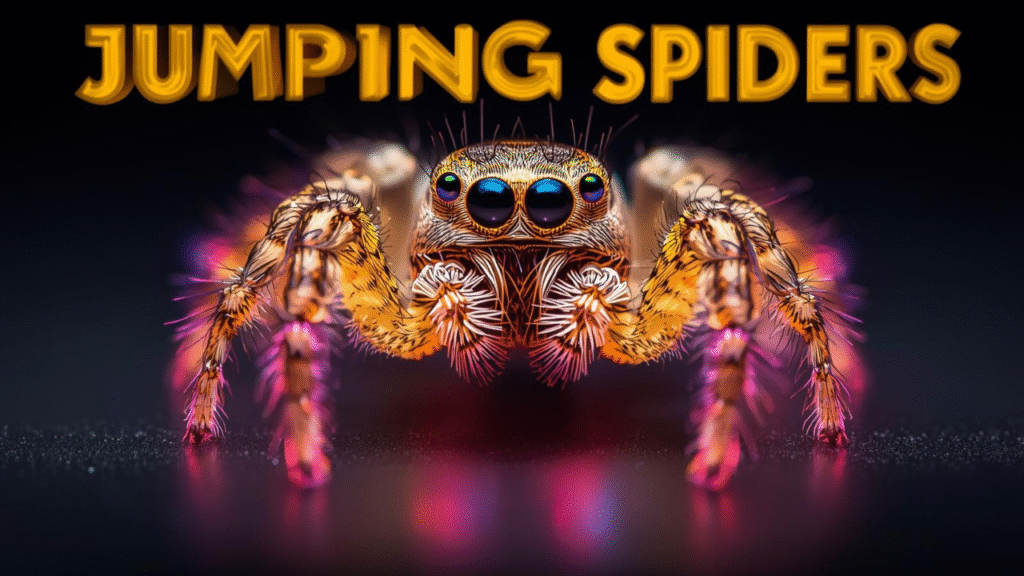 Different Jumping Spider Lighting Setup with LED, full-spectrum, and UV lamps in a terrarium for healthy spider activity.