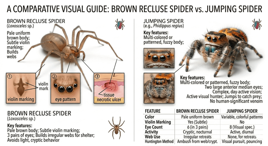 Brown Recluse vs Pet Jumping Spider Guide & Facts 