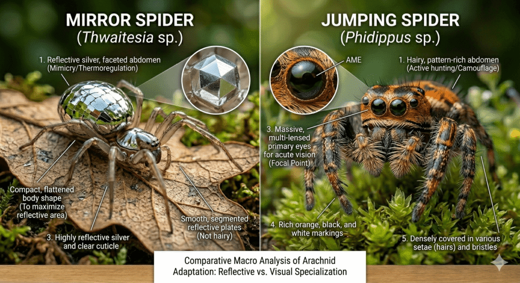 Mirror Spider vs Hypackle Jumping Spider Guide