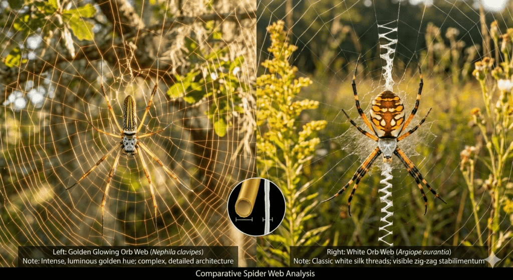 Golden Silk Orb Weaver vs Orange Black Spider Guide 