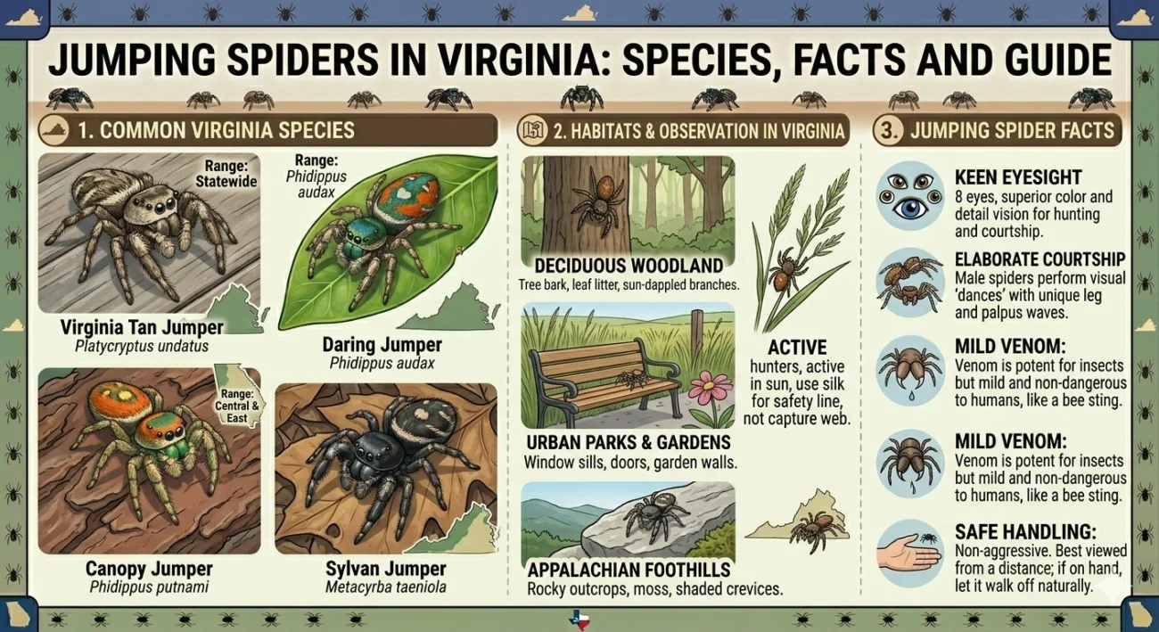 Jumping Spiders in Virginia: Species, Facts and Guide