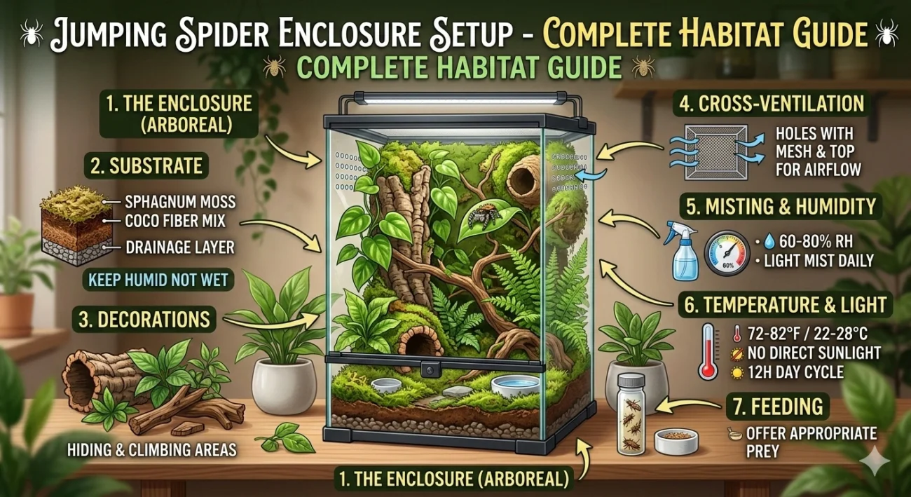 Jumping Spider Enclosure Setup-Complete Habitat Guide