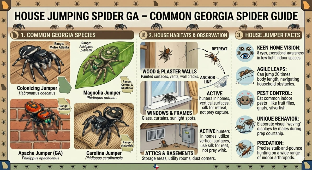 House Jumping Spider GA-Common Georgia Spider
