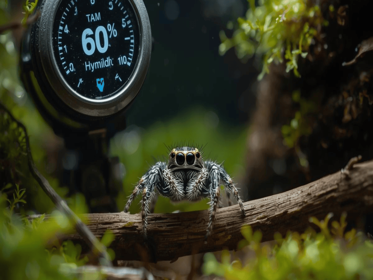Correct humidity level for jumping spider prevents fungus