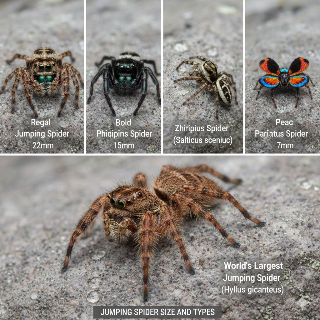 Jumping Spider Size and Types