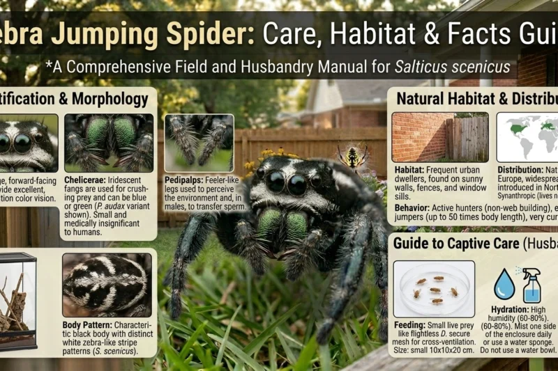 Zebra Jumping Spider: Care, Habitat & Facts Guide