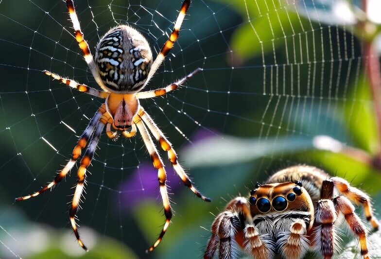Orb-Weaver vs Bronze Jumping Spider Guide