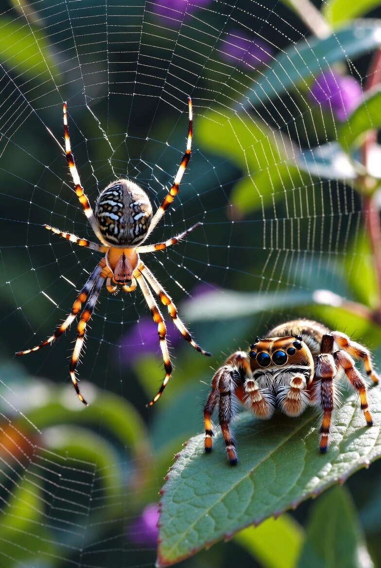 Orb-Weaver vs Bronze Jumping Spider Guide