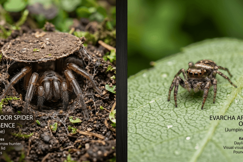 Trapdoor Spider vs Evarcha Arcuata: Key Differences