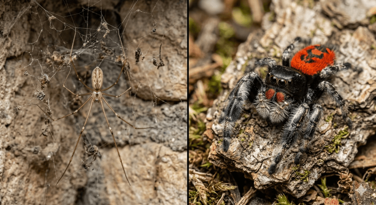 Cellar Spider vs Johnson Jumping Spider Differences