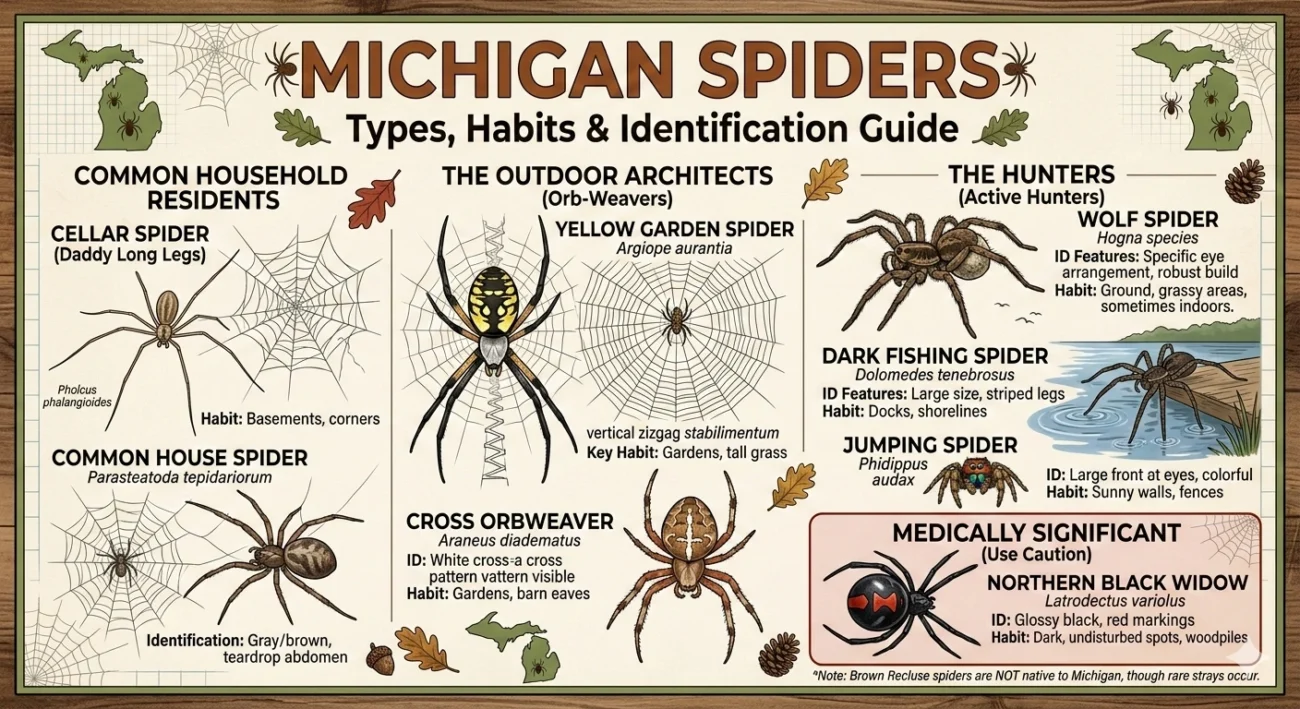 Michigan Spiders: Types, Habits & Identification Guide