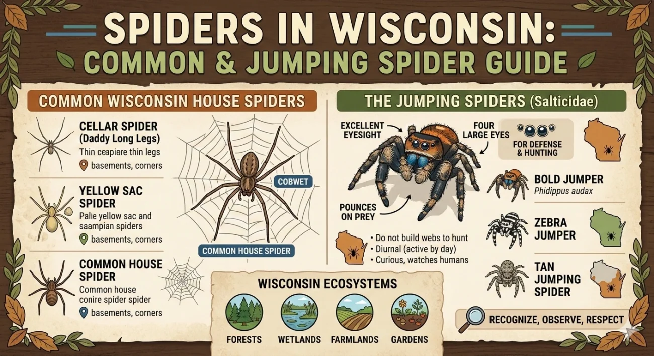 Spiders in Wisconsin: Common & Jumping Spider Guide