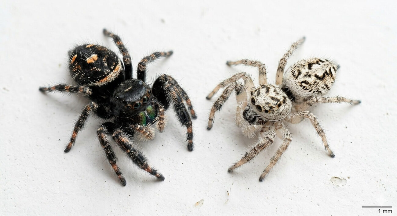 Tiny Jumping Spider in House Bite, Colors Guide