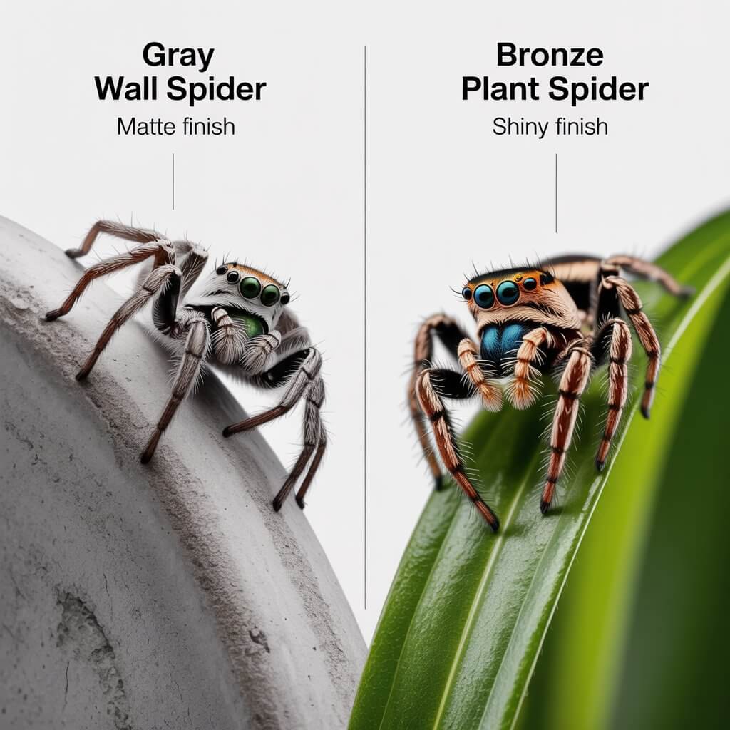 Gray Wall vs Bronze Jumping Spider Guide