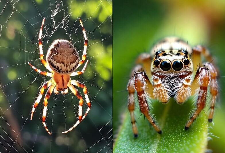 Garden Spider vs Pantropical Jumping Spider Guide