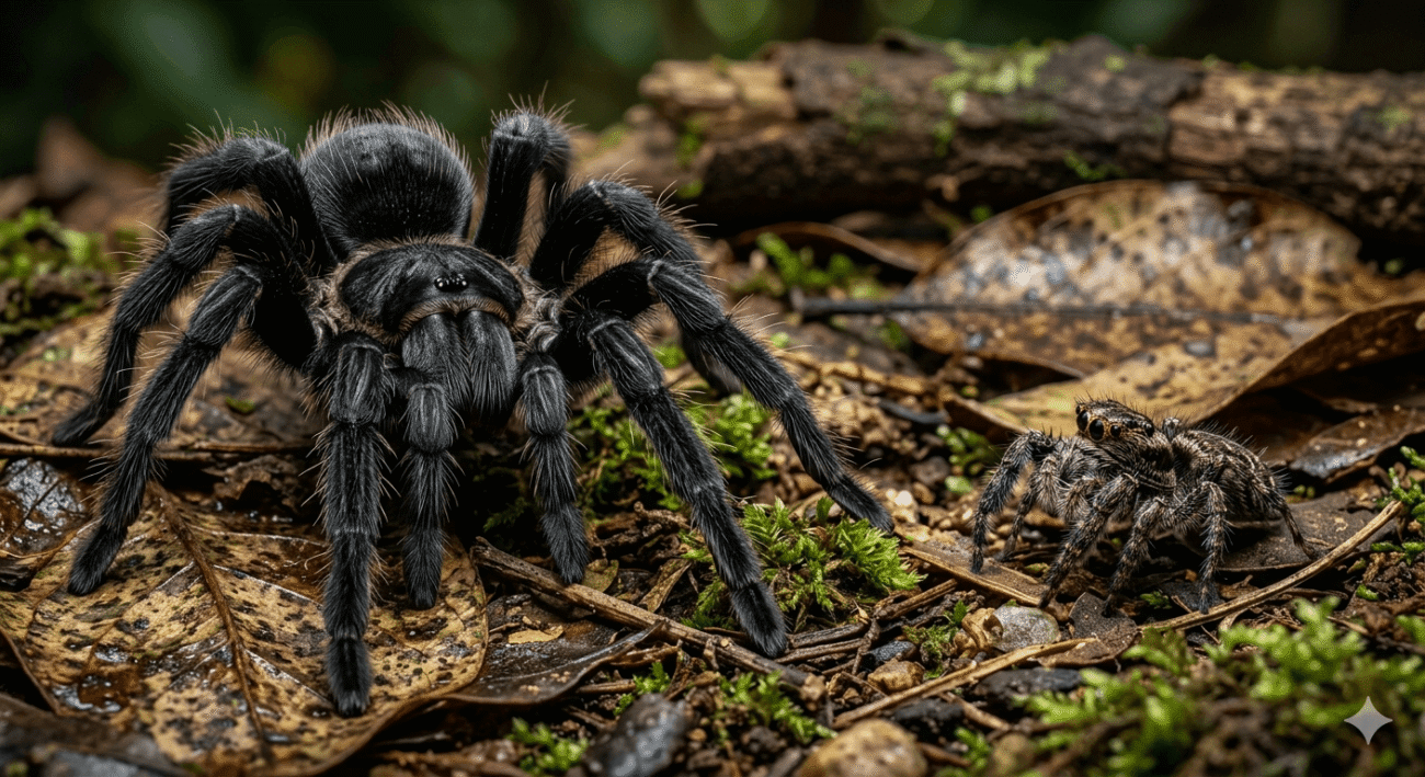 Brazilian Black Tarantula vs Portia Spider Guide