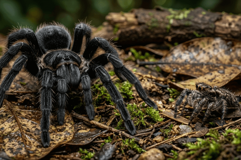 Brazilian Black Tarantula vs Portia jumping Spider Guide