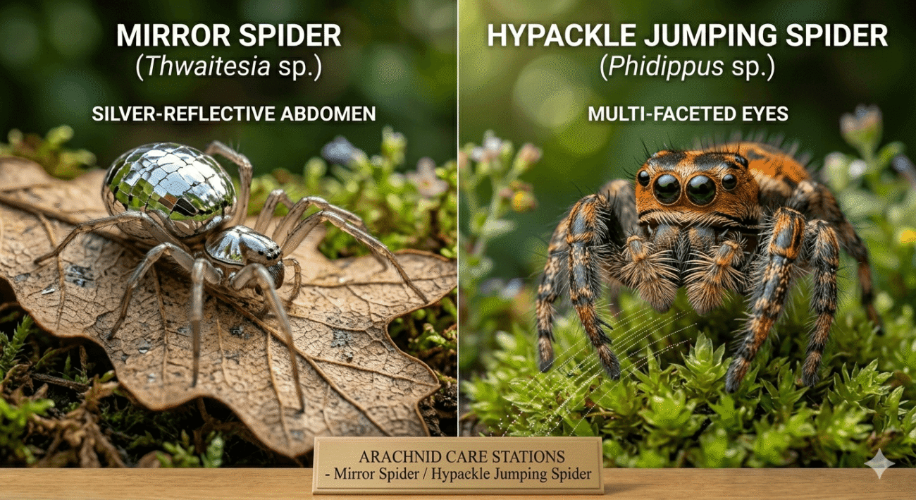 Mirror Spider vs Hypackle Jumping Spider Guide