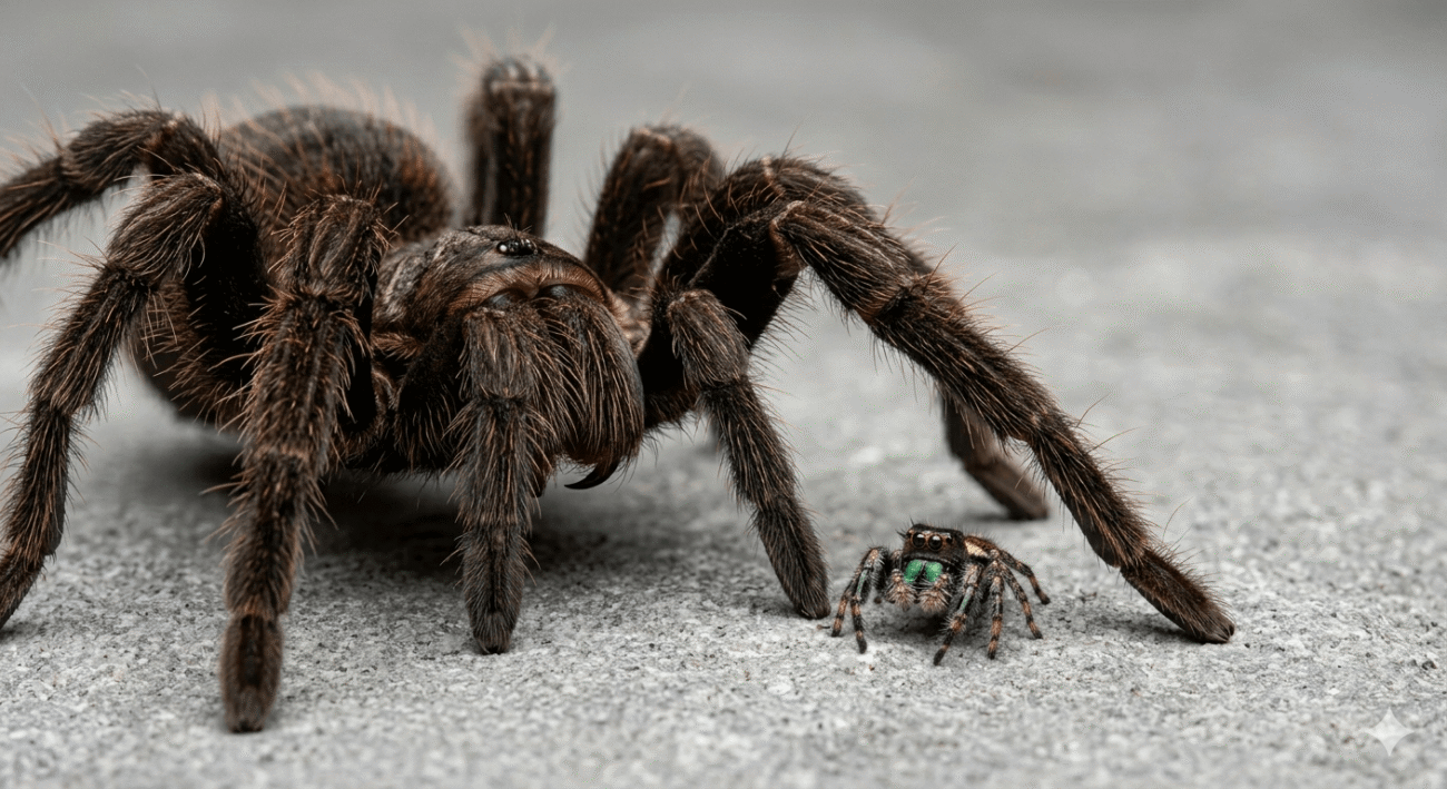 Goliath Birdeater vs House Jumping Spider Guide